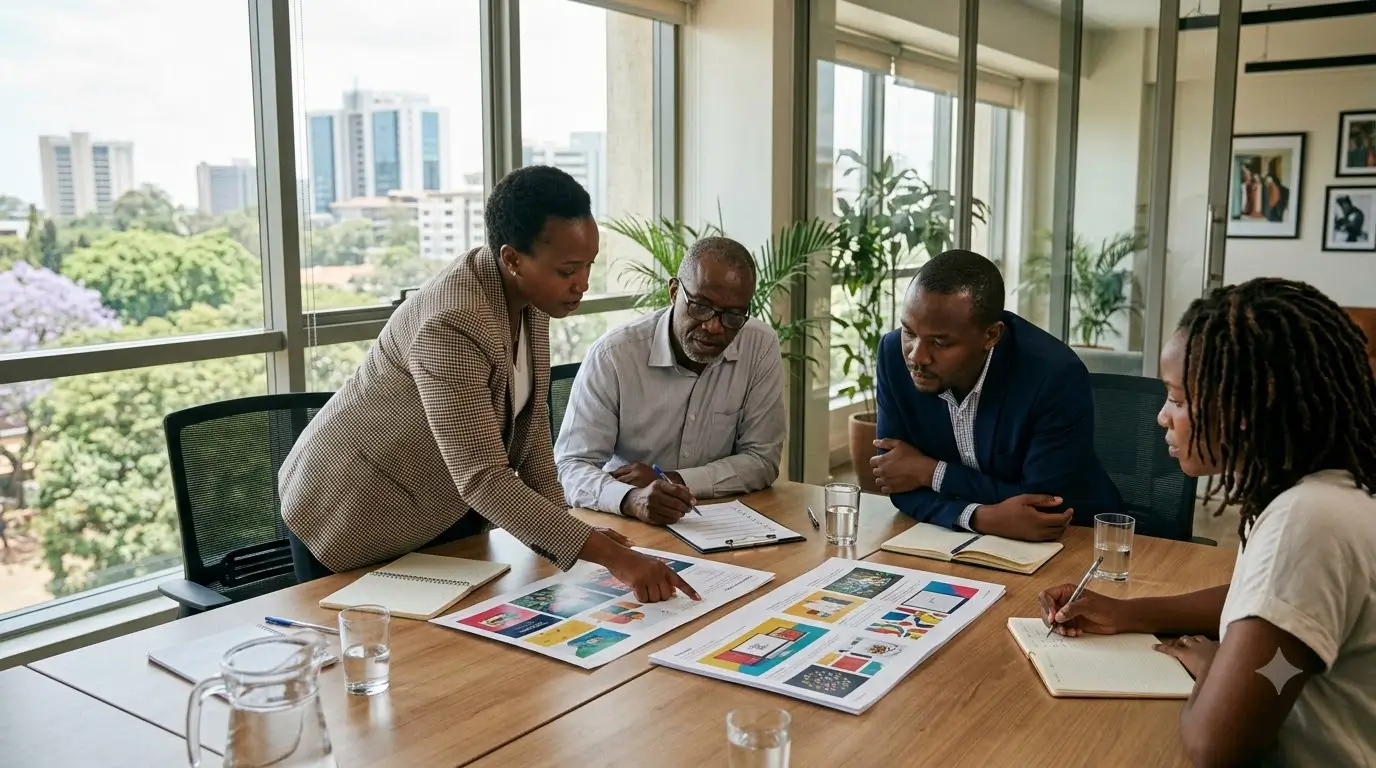 Client comparing proposals from the best architectural firms in Kenya